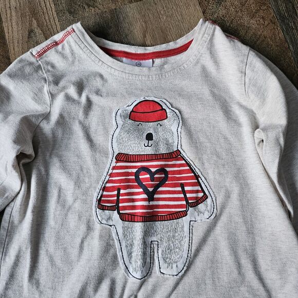 HANNA ANDERSSON Long Sleeved Applique Embellish Top Lot Sz 140 9-10 Cat & Bear - Picture 6 of 9